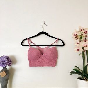 VS | NWOT Rusty Rose Lace Push Up Bra